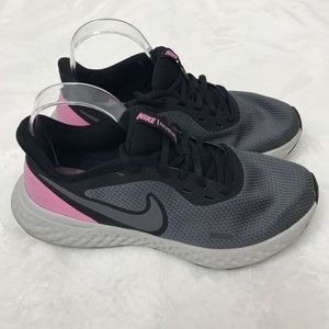 Nike Revolution Running Shoes Gray Pink 8.5
